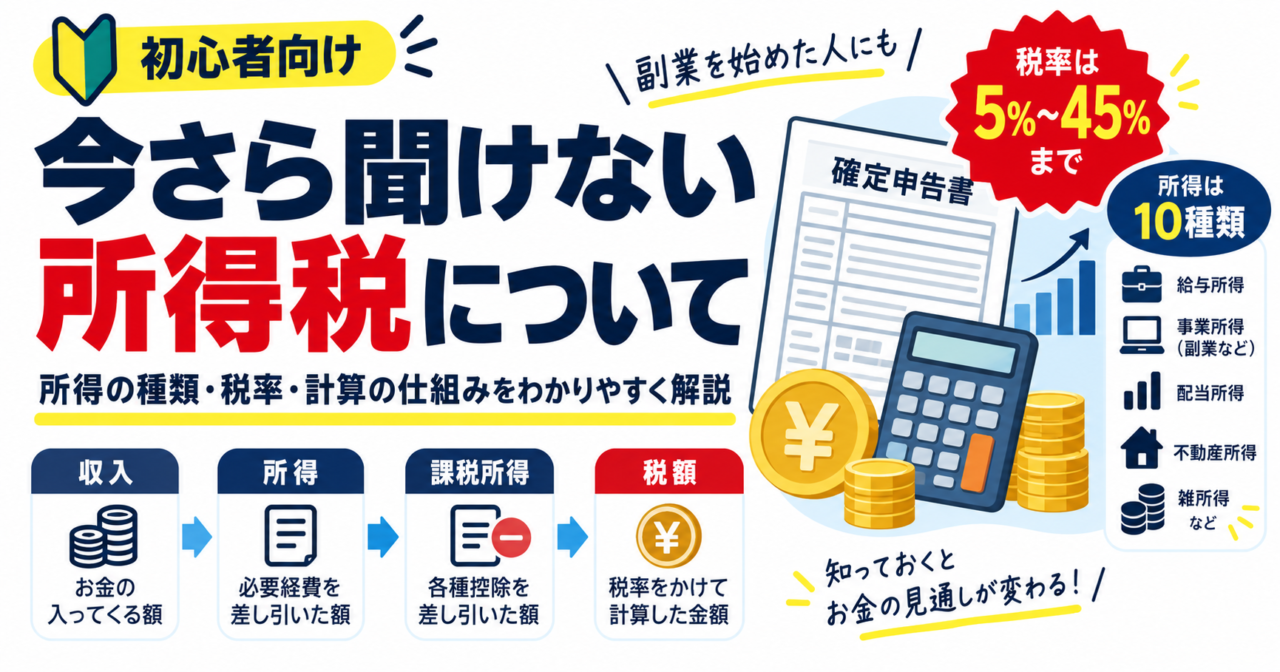 今さら聞けない所得税について|所得の種類・税率・計算の仕組みをわかりやすく解説
